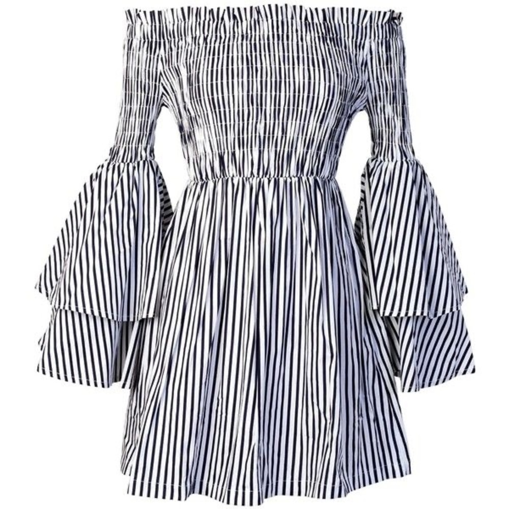 Stripe Off-the-Shoulder Dress